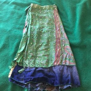 Reversible sari skirt